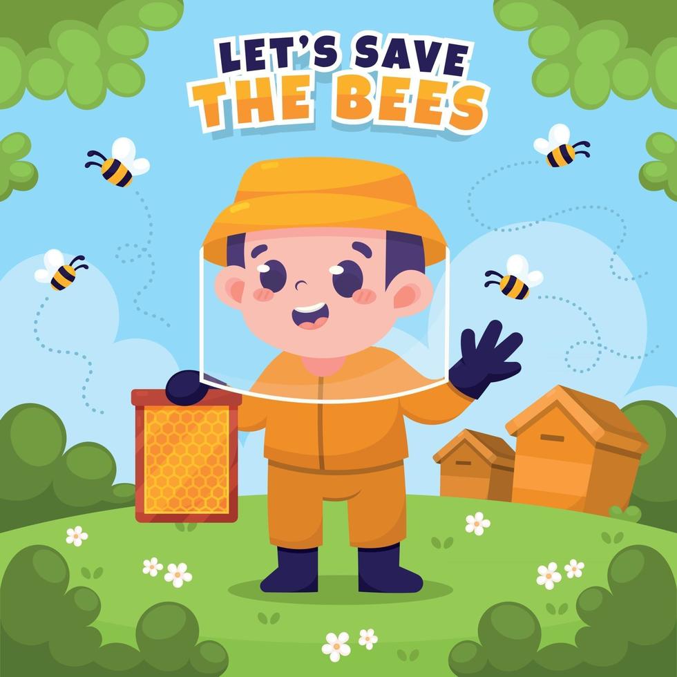 bescherm honingbij concept vector