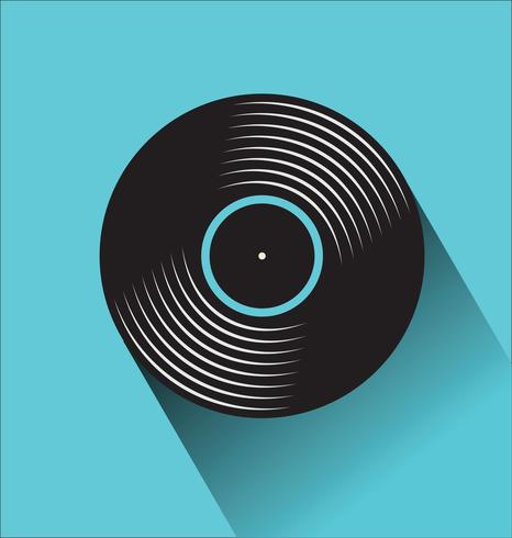 Zwarte vinyl record winkel dag platte concept vectorillustratie vector