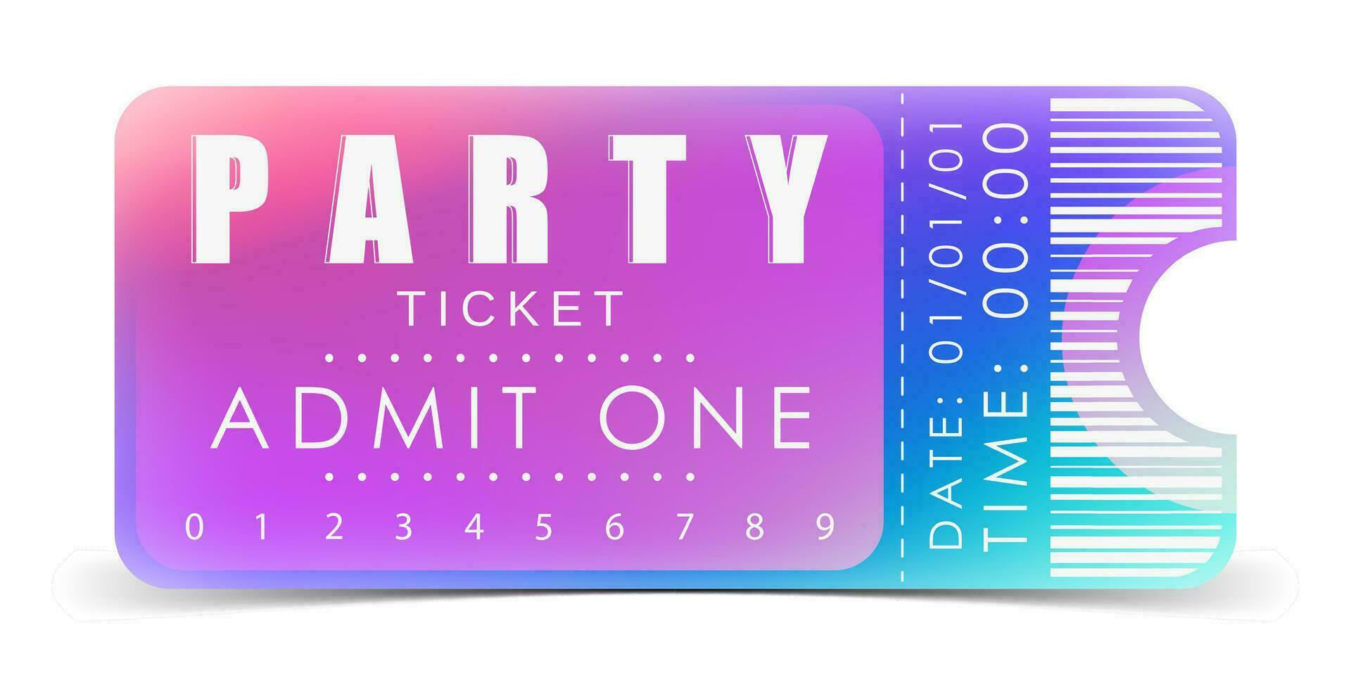 monster ticket naar invoeren de feest. ticket ontwerp sjabloon. vector illustratie.