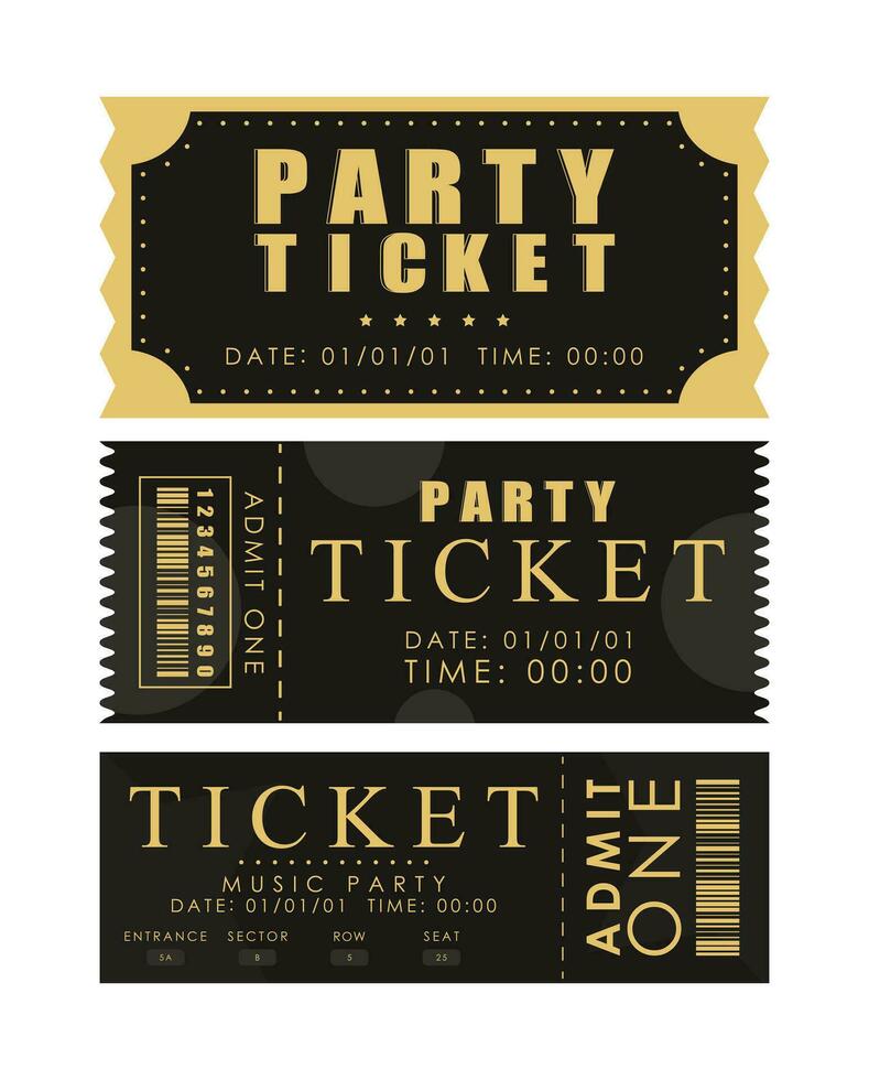 ticket sjabloon set. klaar ontwerp voor uw bedrijf. geïsoleerd. vector. vector