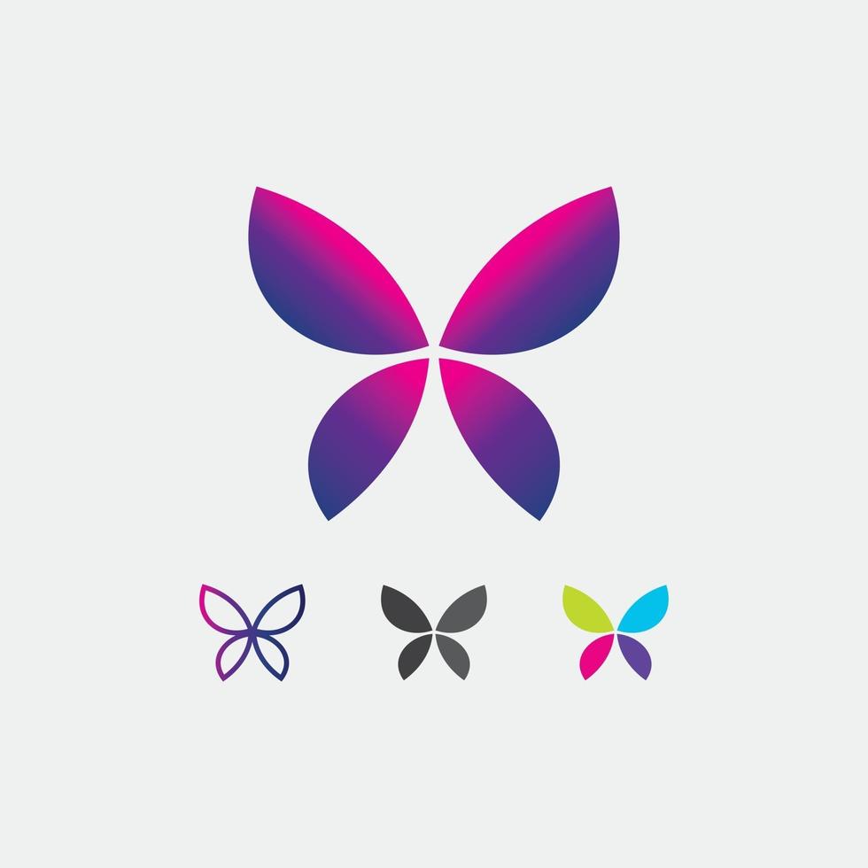 vlinder conceptueel schoonheidspictogram dierlijk insect eenvoudig, kleurrijk pictogram. logo. vector illustratie