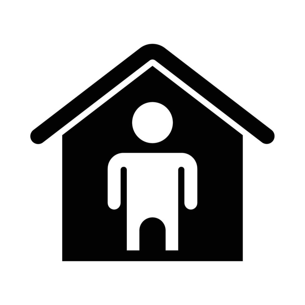 blijven Bij huis vector glyph icoon voor persoonlijk en reclame gebruiken.