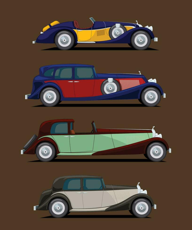 retro auto's reeks vector