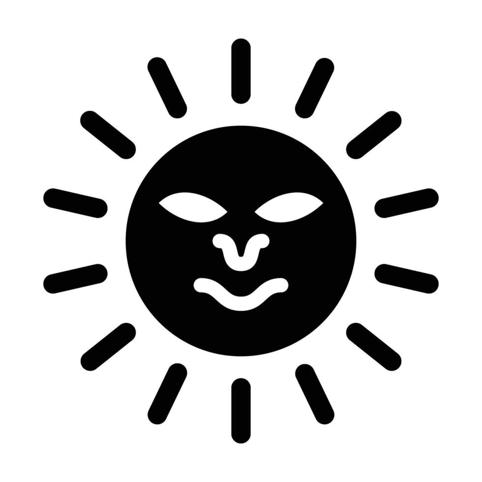 zon met gezicht vector glyph icoon voor persoonlijk en reclame gebruiken.