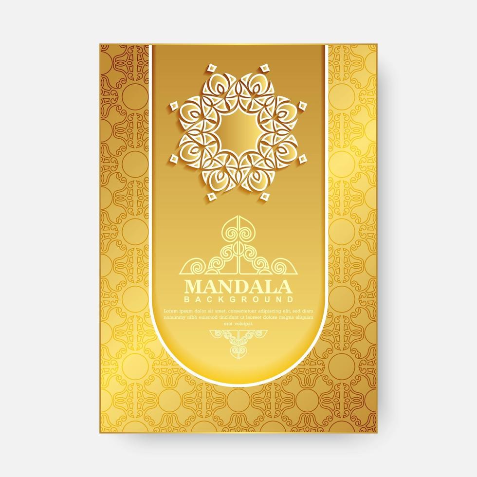 gouden mandala-wenskaart met elegant structuurpatroon vector