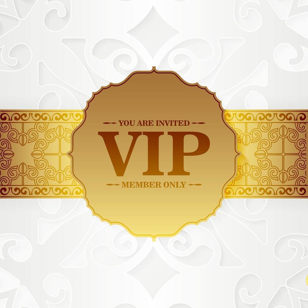 luxe witte vip-kaart in ornamenttextuur vector