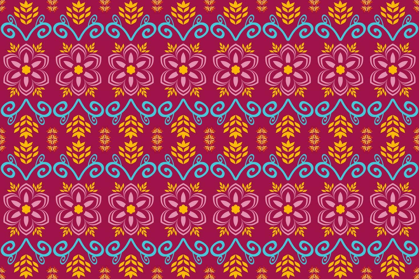 etnisch abstract ikat.mooi kleurrijk naadloos etnisch patroon.kleurrijk meetkundig borduurwerk voor textiel,stof,kleding,achtergrond,batik,gebreide kleding,mode vector