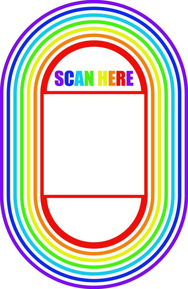 kader grens plein qr code scannen voor kleinhandel winkel regenboog trots en wit vector