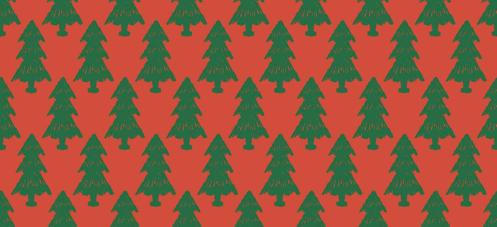 motief Kerstmis patroon etnisch handgemaakt mooi ikat kunst. Kerstmis boom achtergrond. volk borduurwerk Kerstmis patroon, meetkundig kunst ornament afdrukken. rood, groen kleuren. vector