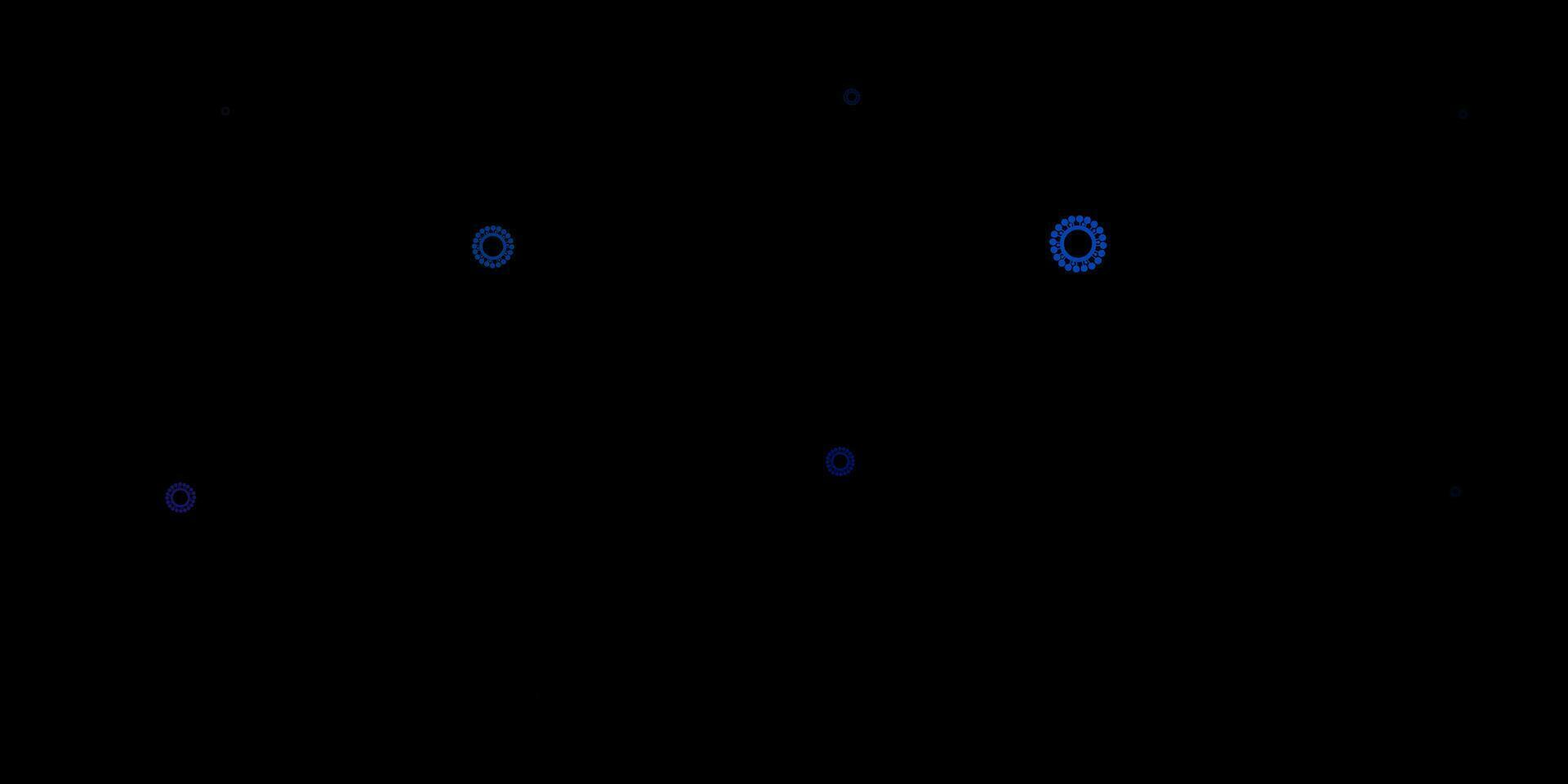 donkerblauwe, gele vectorachtergrond met virussymbolen. vector