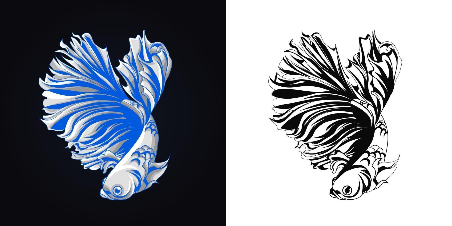 betta vis mascotte logo vectorillustratie vector