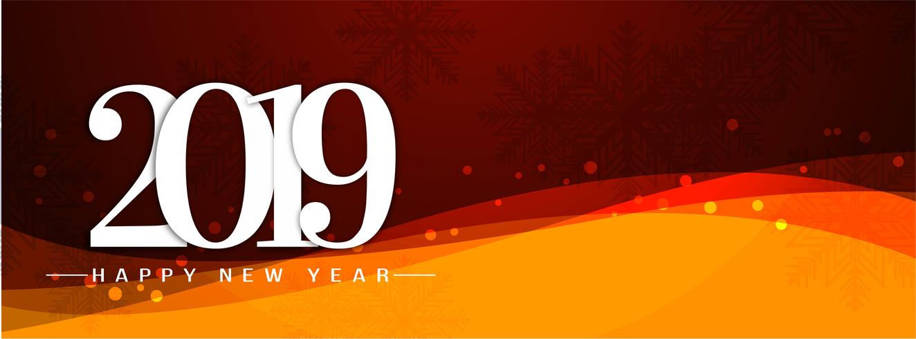 Gelukkig Nieuwjaar 2019 decoratieve sjabloon voor spandoek vector