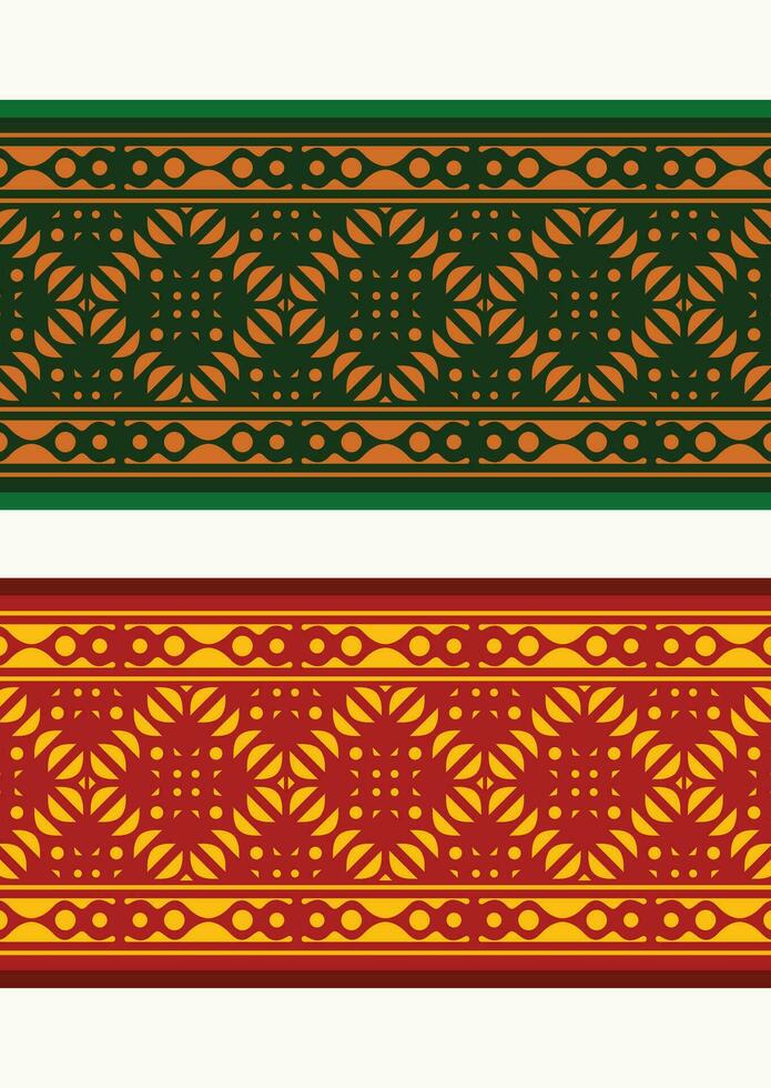 henna banner grens met kleurrijke rand vector