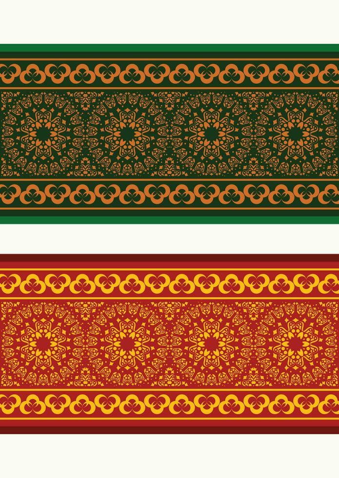 henna banner grens met kleurrijke rand vector
