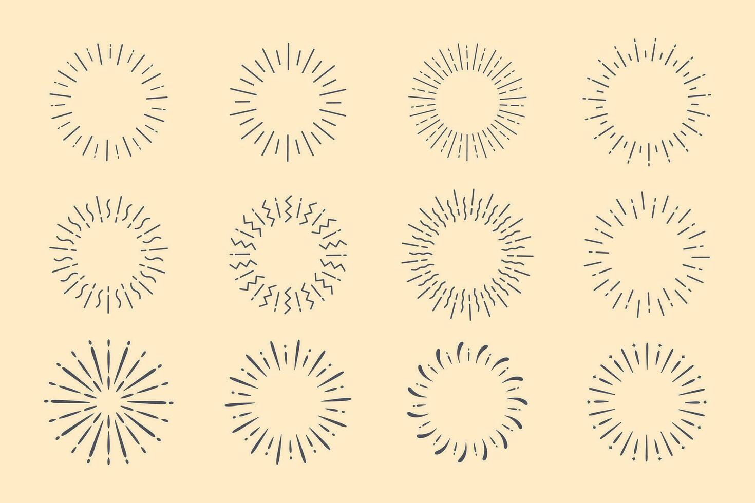 wijnoogst stijl zonnestraal gemakkelijk lijnen van diffuus licht vector