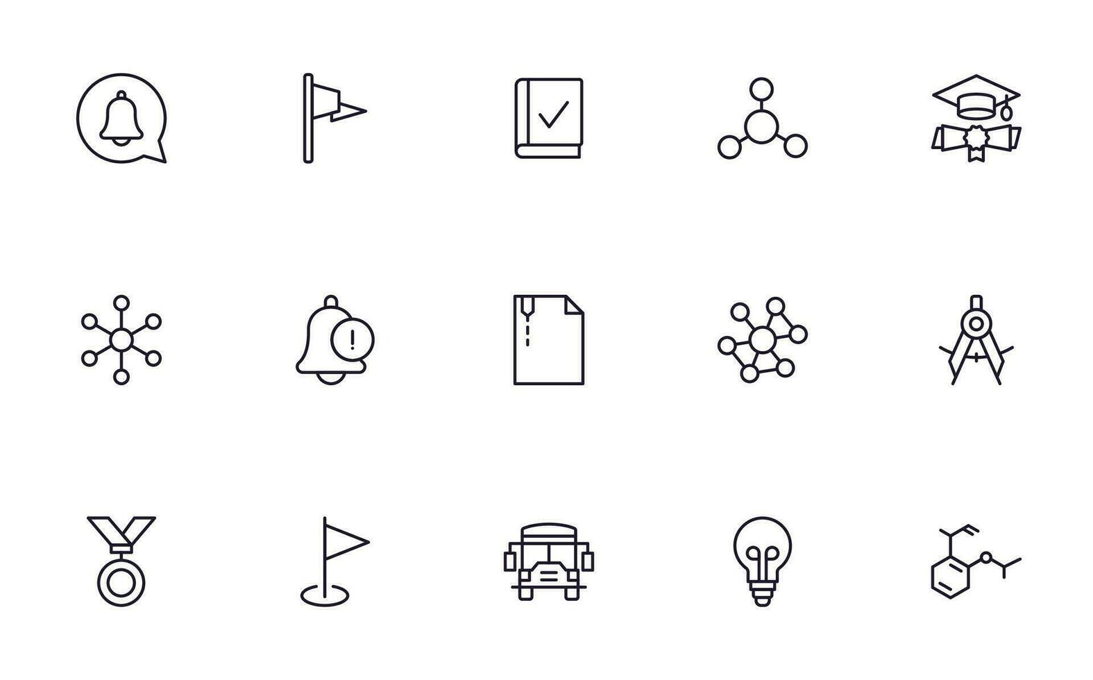 onderwijs lijn icoon set. verzameling van hoog kwaliteit tekens voor web ontwerp, mobiel app , ui ontwerp en enz. schets icoon van opleiding, school, Universiteit, aan het leren. vector