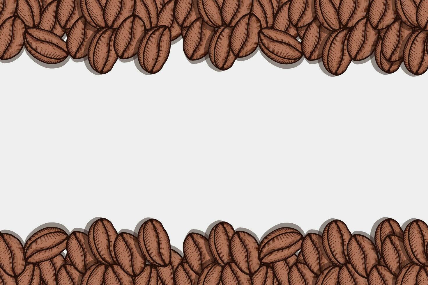 hand- getrokken bonen van koffie achtergrond illustratie met kopiëren ruimte Oppervlakte vector