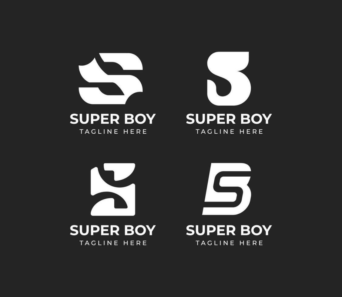 modern elegant monogram brief sb of bs logo ontwerp reeks vector