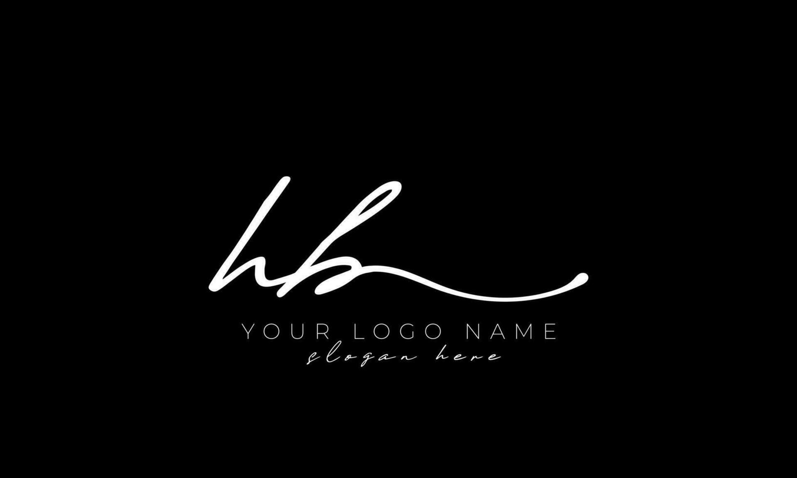 handschrift brief hb logo ontwerp. hb logo ontwerp vrij vector sjabloon