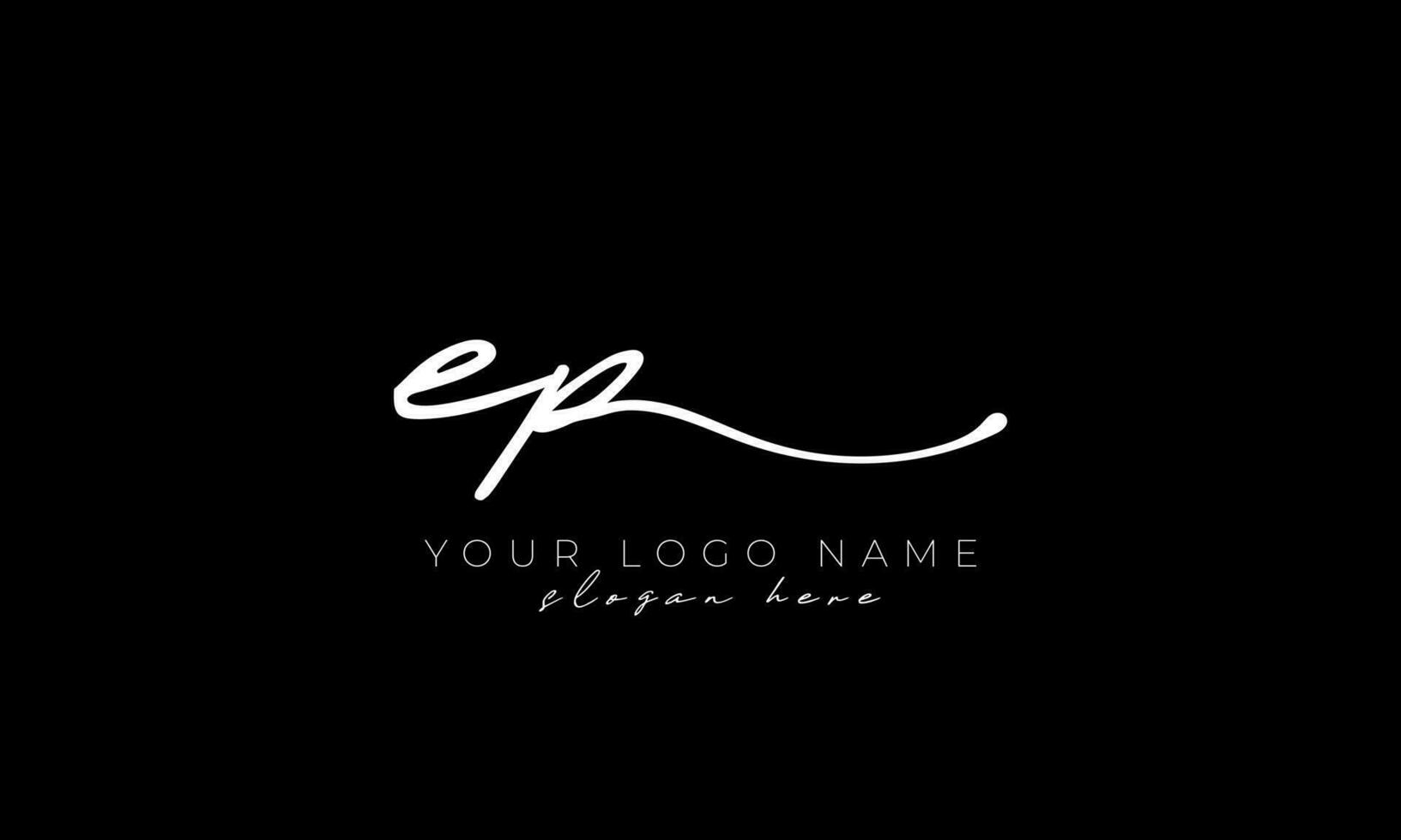 handschrift brief ep logo ontwerp. ep logo ontwerp vrij vector sjabloon