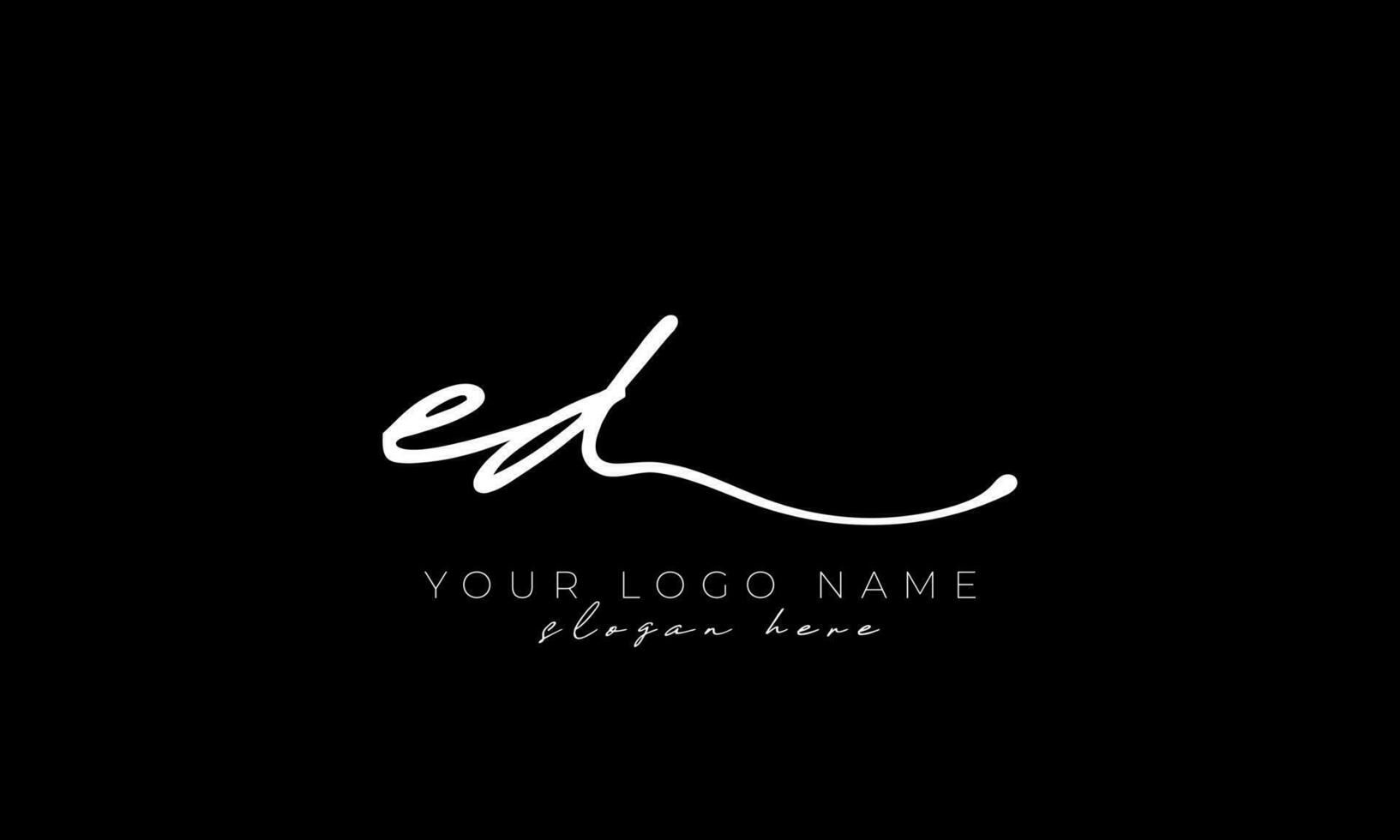handschrift brief ed logo ontwerp. ed logo ontwerp vrij vector sjabloon