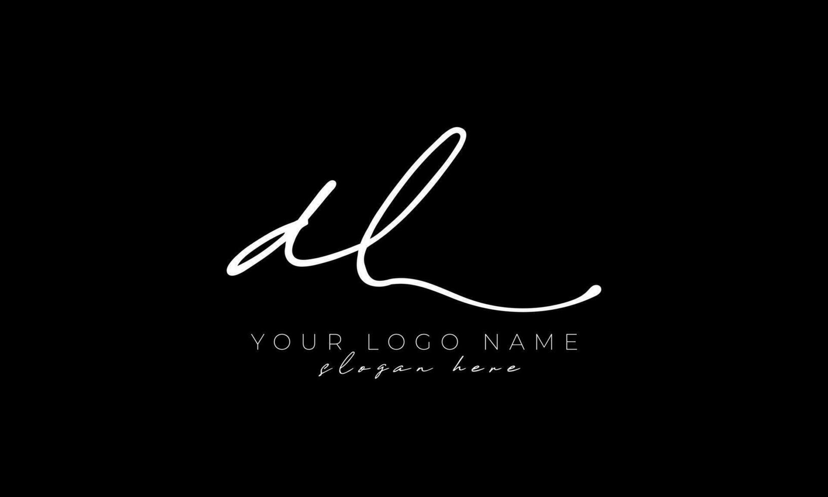 handschrift brief dl logo ontwerp. dl logo ontwerp vrij vector sjabloon