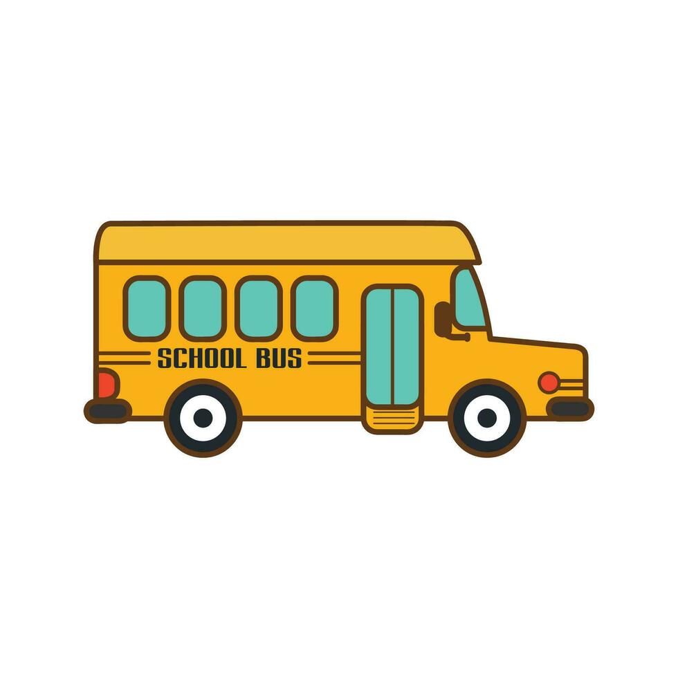 school- bus tekenfilm icoon geïsoleerd Aan wit achtergrond vector illustratie