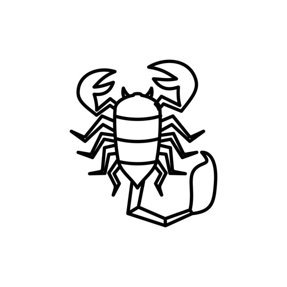 Schorpioen dierenriem teken logo icoon geïsoleerd horoscoop symbool vector illustratie