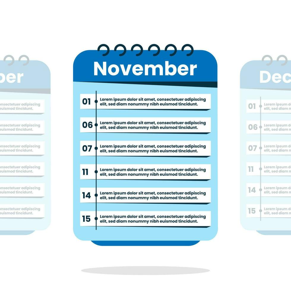 werkzaamheid maandelijks tijdlijn schema infographic sjabloon vector
