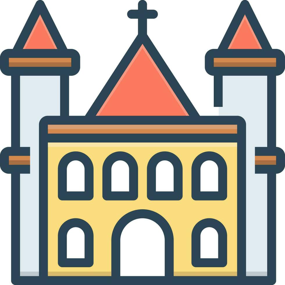 kleur icoon voor parochie vector