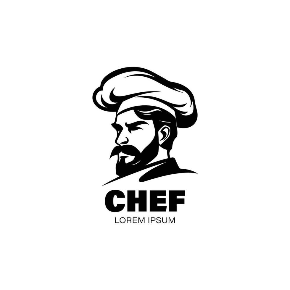 chef logo zwart en wit vector