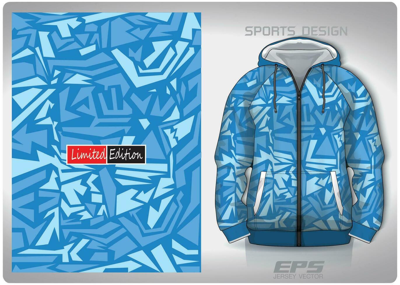 vector sport- overhemd achtergrond afbeelding.blauw fragment patroon ontwerp, illustratie, textiel achtergrond voor sport- lang mouw capuchon, Jersey capuchon