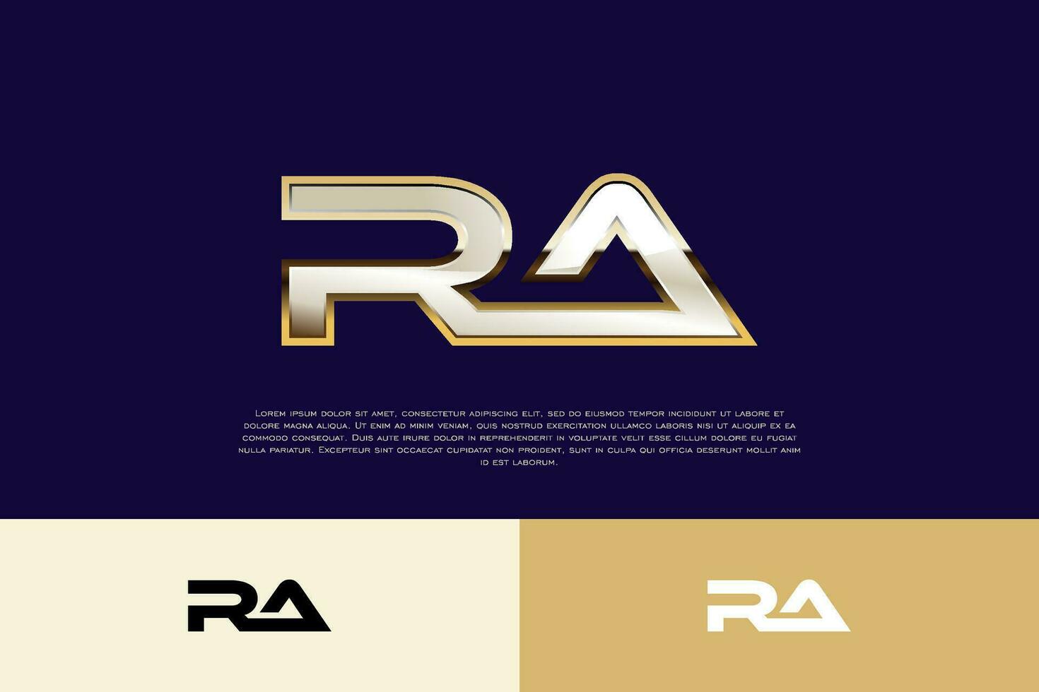 ra eerste modern luxe logo sjabloon voor bedrijf vector