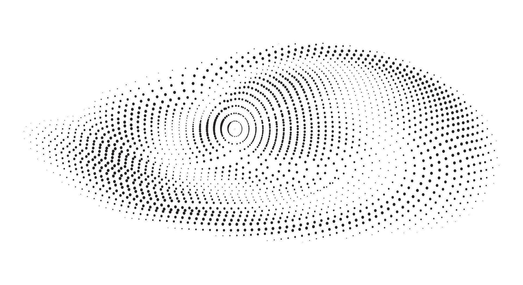 een zwart en wit beeld van een punt patroon, halftone vectore illustratie halftone patroon halftone dots maas halftone scherm torus radiaal, een punt patroon Aan een wit achtergrond, vector