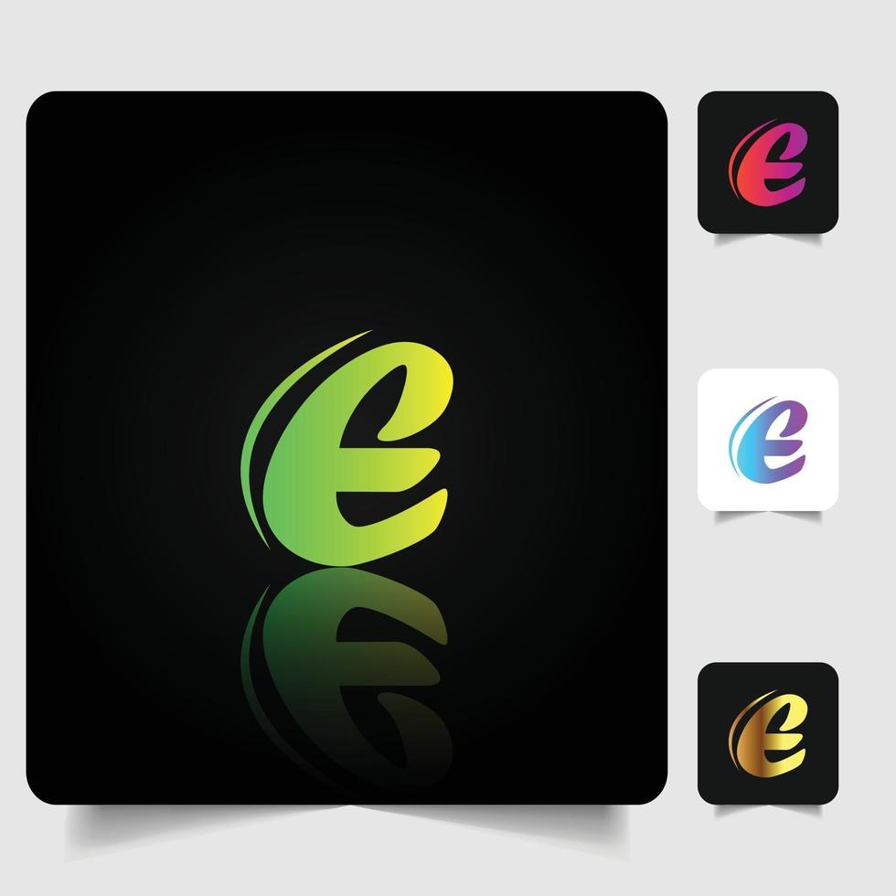 e letter logo professioneel abstract verloopontwerp vector