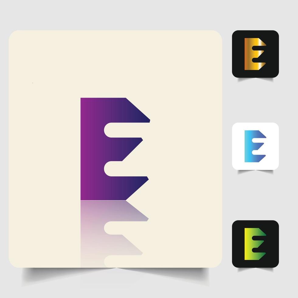 e letter logo professioneel abstract verloopontwerp vector