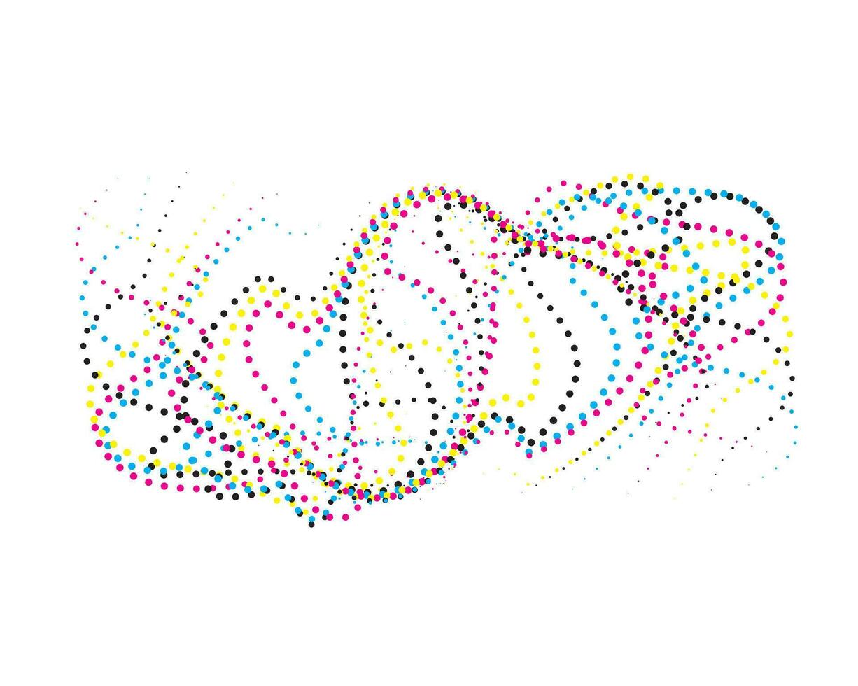 een kleurrijk abstract patroon met stippen, een kleurrijk abstract ontwerp met dots en lijnen, een cmyk en wit halftone regenboog cirkel icoon, vector