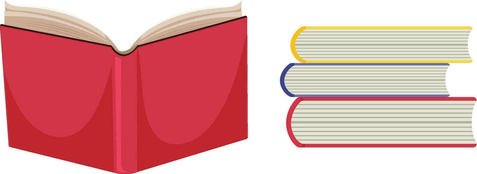 rood boek Hoes geopend Aan wit achtergrond vector