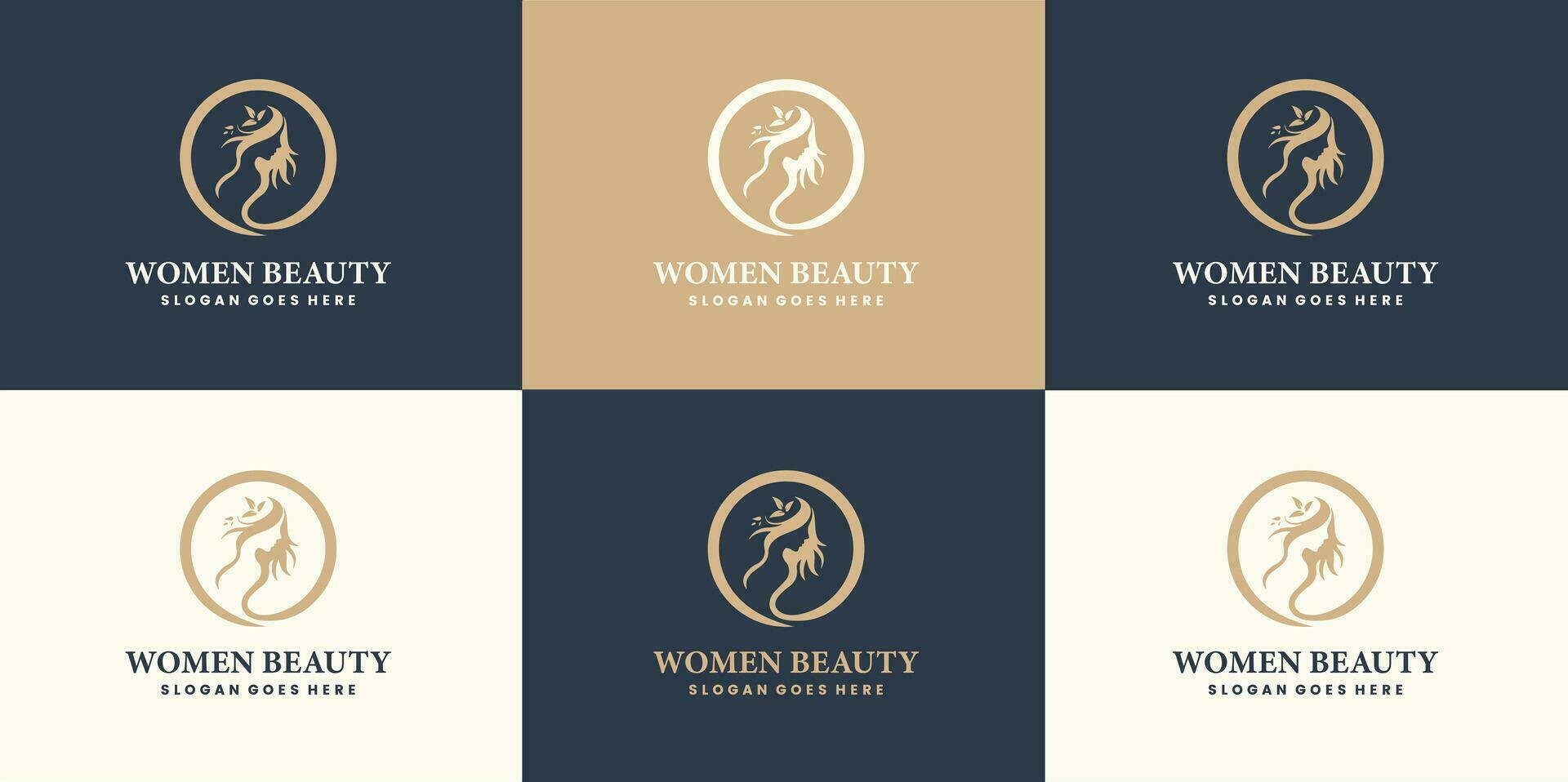 schoonheid zorg Dames logo ontwerpen vrij vector