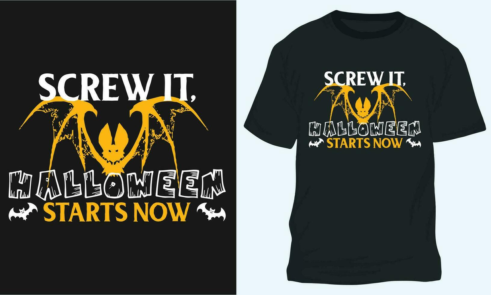 schroef het, halloween begint nu, halloween t-shirt ontwerp vector
