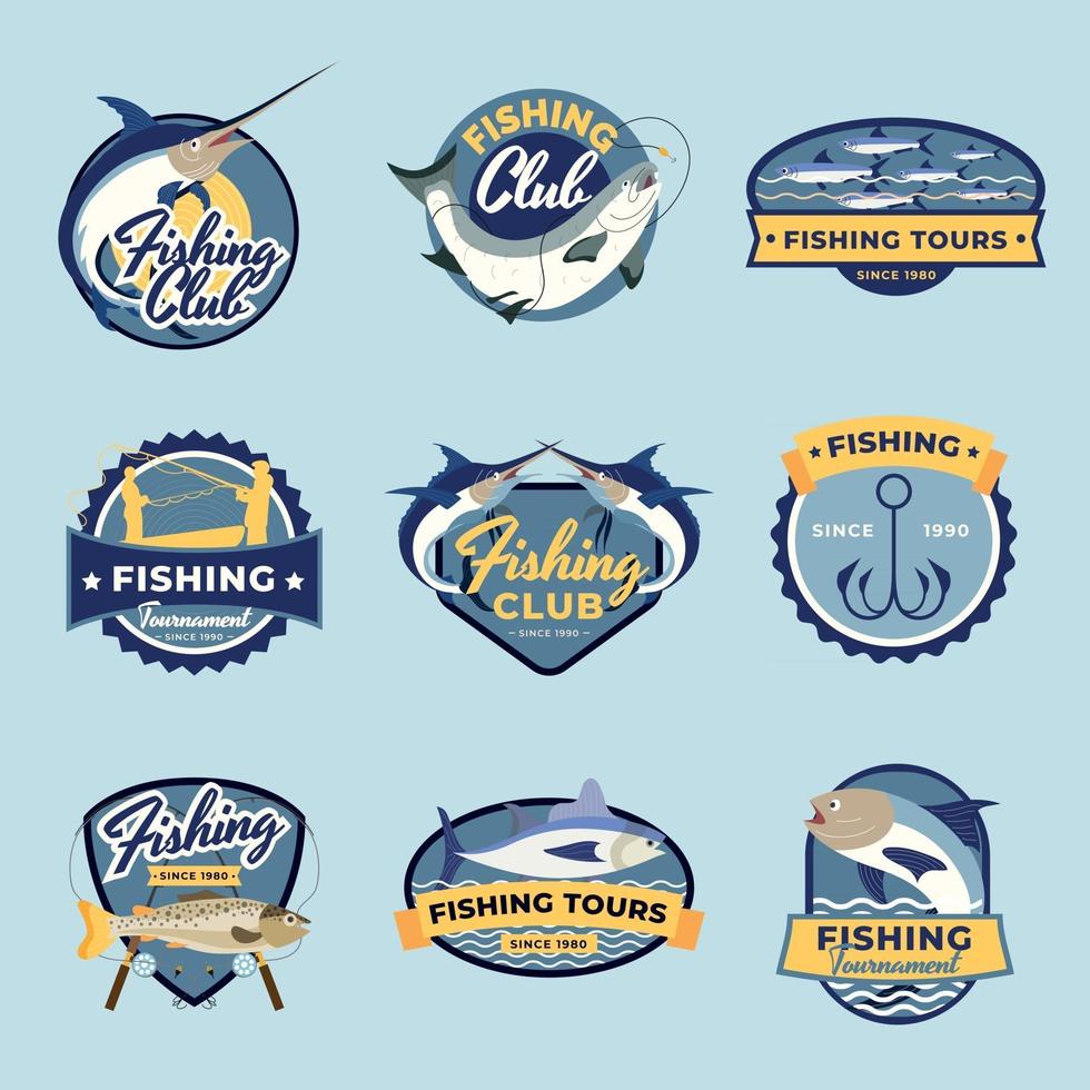 vissen badges set vector