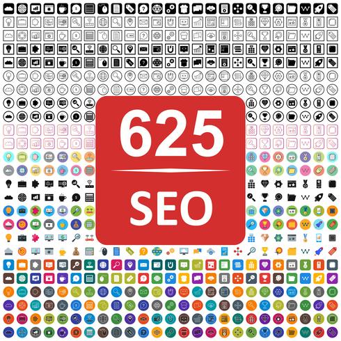 Set van Vector SEO Search Engine Optimization pictogrammen