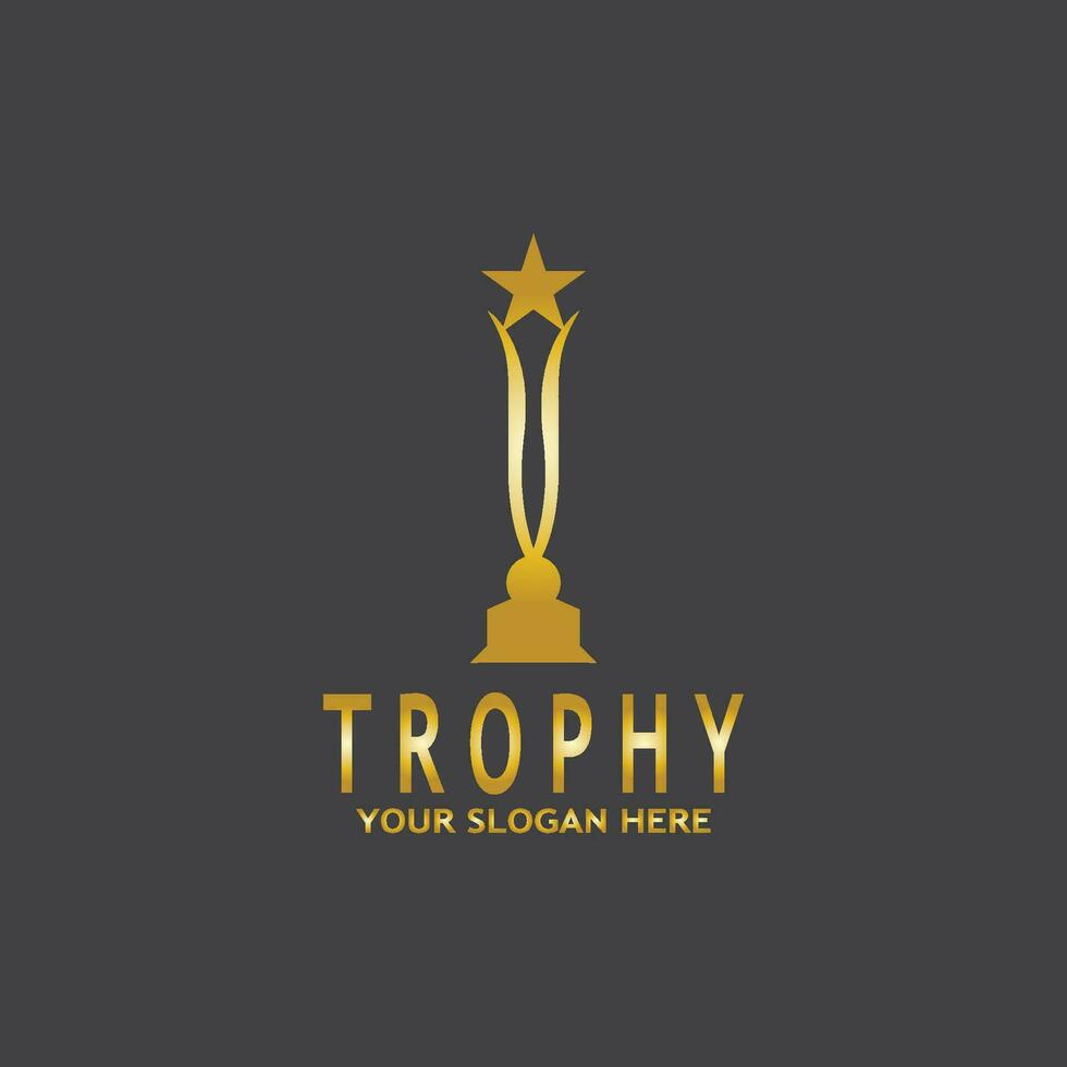 gemakkelijk trofee logo ontwerp vector sjabloon