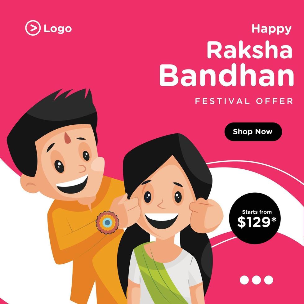 gelukkige raksha bandhan banner ontwerpsjabloon vector