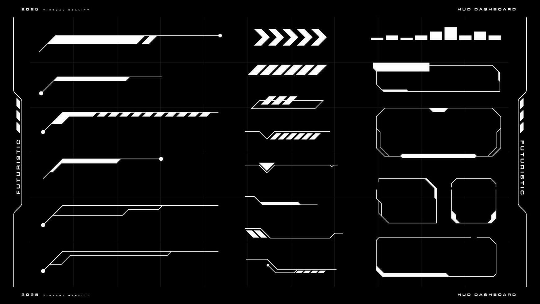 hud futuristische gebruiker koppel set. sci-fi hud dashboard Scherm virtueel realiteit elementen pak. vector