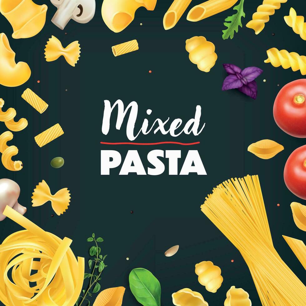 realistisch pasta kader vector