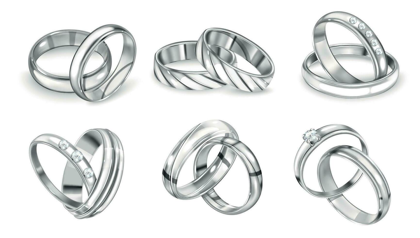 zilver ringen realistisch reeks vector