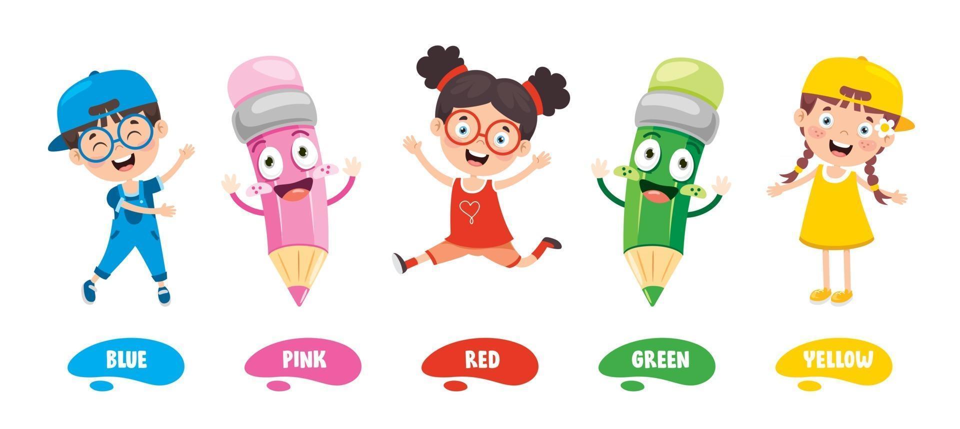 verzameling kleuren voor kinderen onderwijs vector