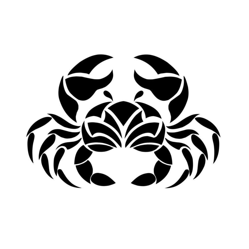 grafisch vector illustratie van ontwerp tribal kunst symbool krab