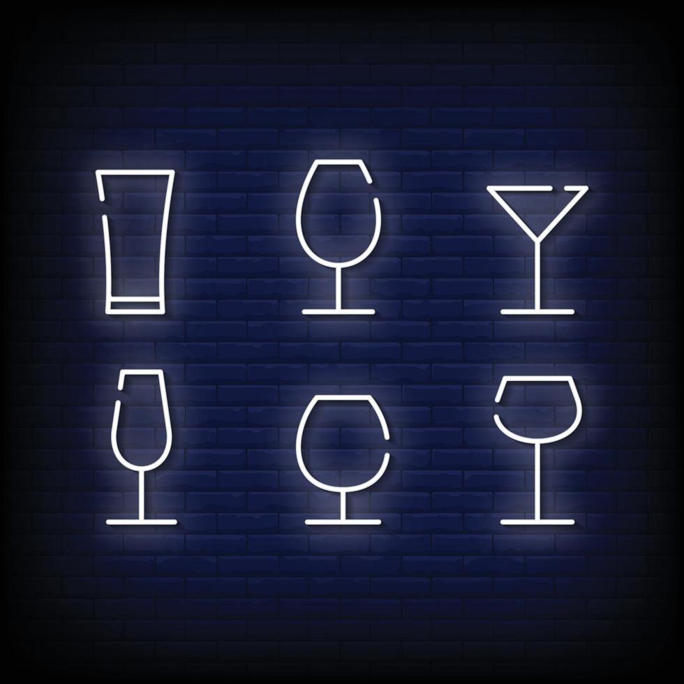 glas symbool neonreclame stijl vector